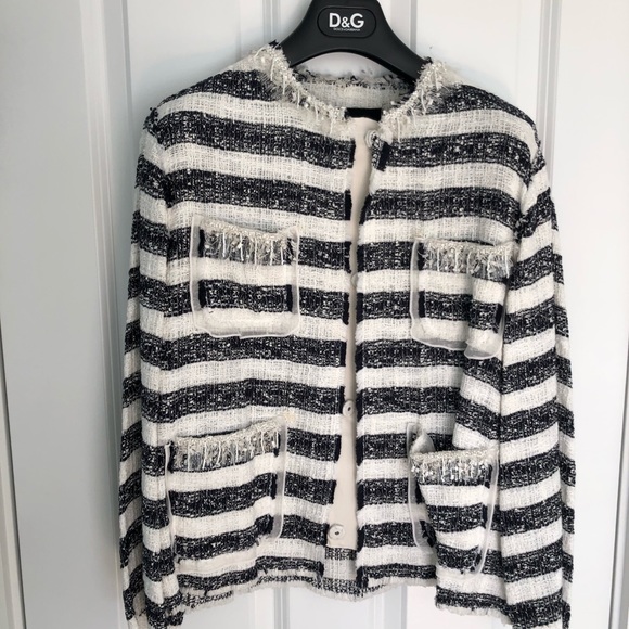 NWT Dolce Gabbana Boucle stripe jacket/Blazer - Picture 1 of 8